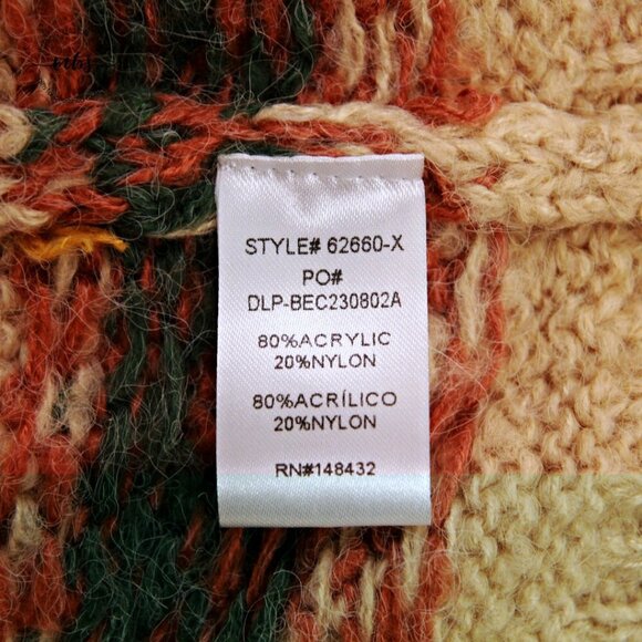 NWOT Korye Aztec Crew Neck Cable Knit Sweater Multicolors Women 1X - Picture 6 of 8